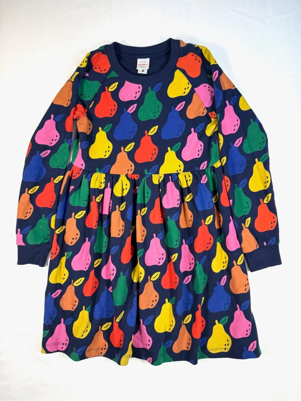 HANNA‎ ANDERSSON Girls' Pear Printed A-Line Playground Sweatshirt Dress Size 10